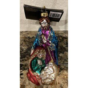 Robert Stanley Christmas Ornament Glass Nativity Joseph‎ Mary Infant Jesus NEW